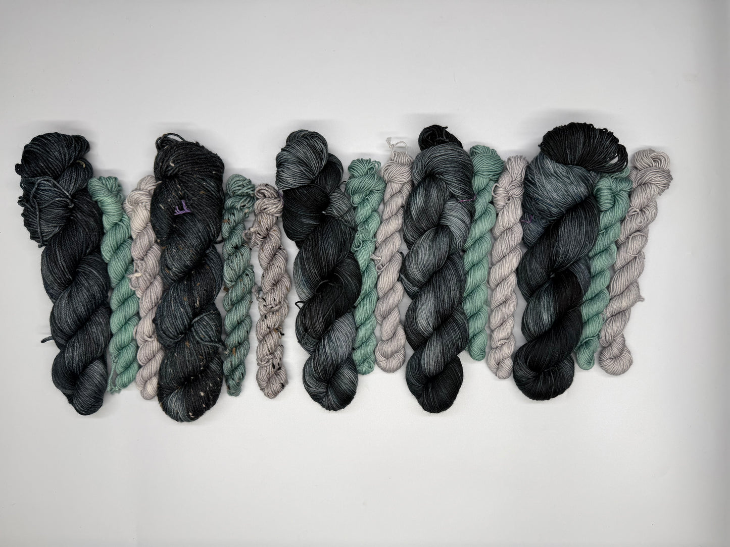 Spooky & White Rabbit/Sage - Sock Set- Dyed to Order - Sweet Pea & Sparrow Hand Dyed Yarns