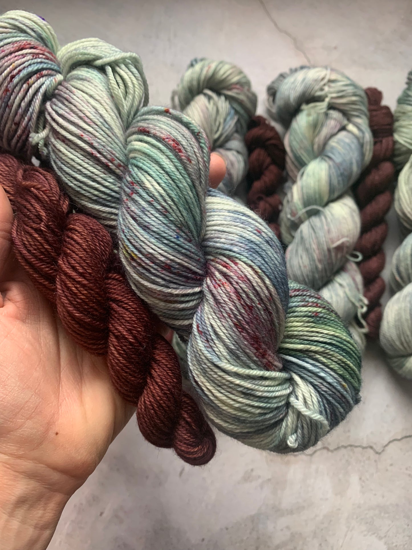 Luna Moth & Chocolate - Sock Set- Dyed to Order - Sweet Pea & Sparrow Hand Dyed Yarns