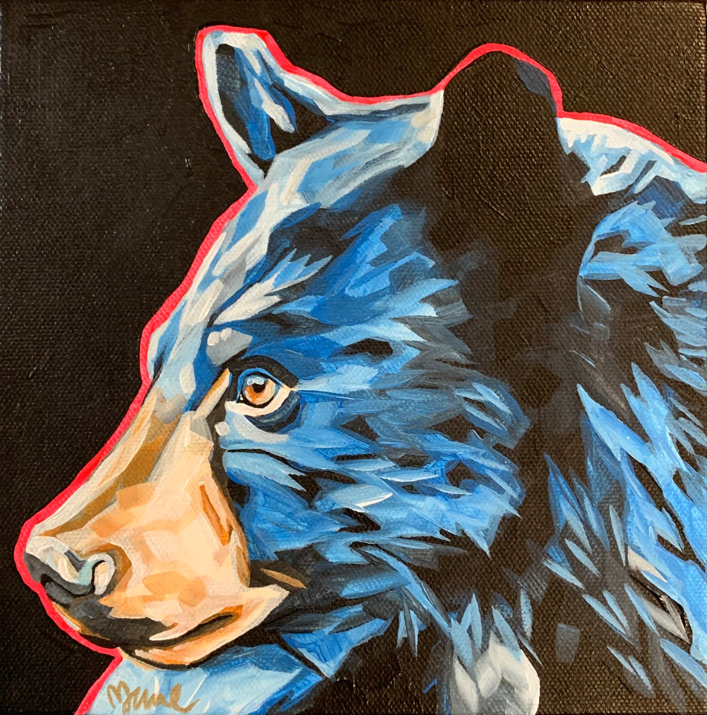 8”x8” - "Rancho" - Bear  Painting-Acrylic Painting