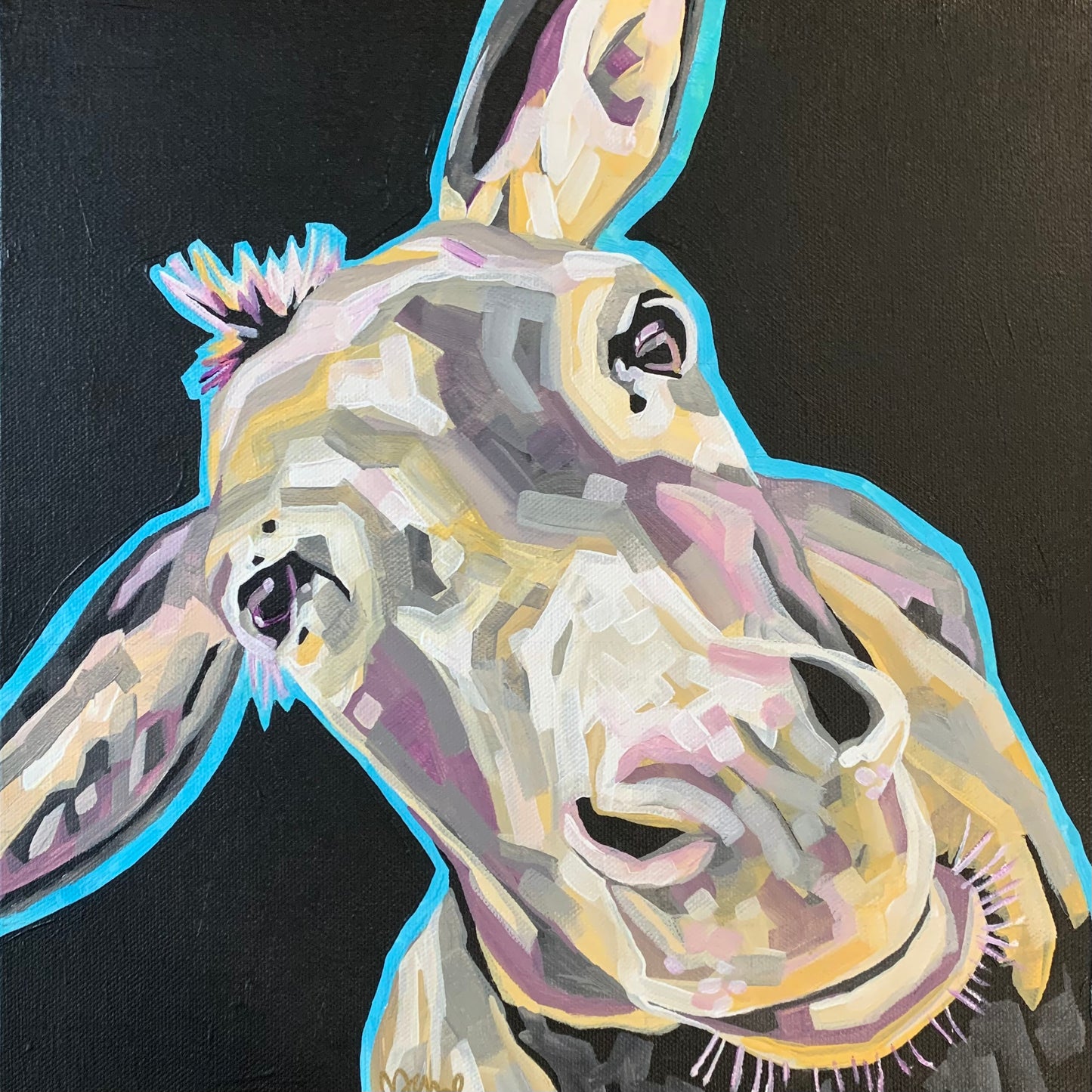 12”x12” - "Sophia" - Donkey Painting-Acrylic Painting