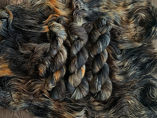Shou Sugi Ban -  Dyed to Order - Sweet Pea & Sparrow Hand Dyed Yarns