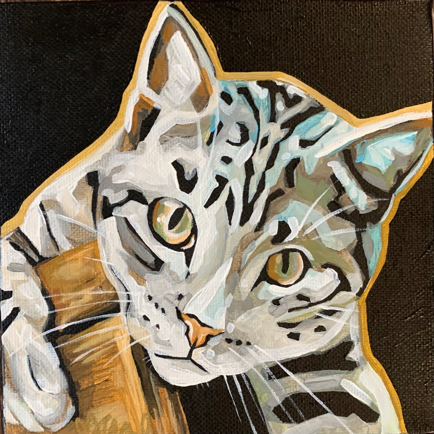 6”x6” - "Abby" - Cat Painting-Acrylic Painting