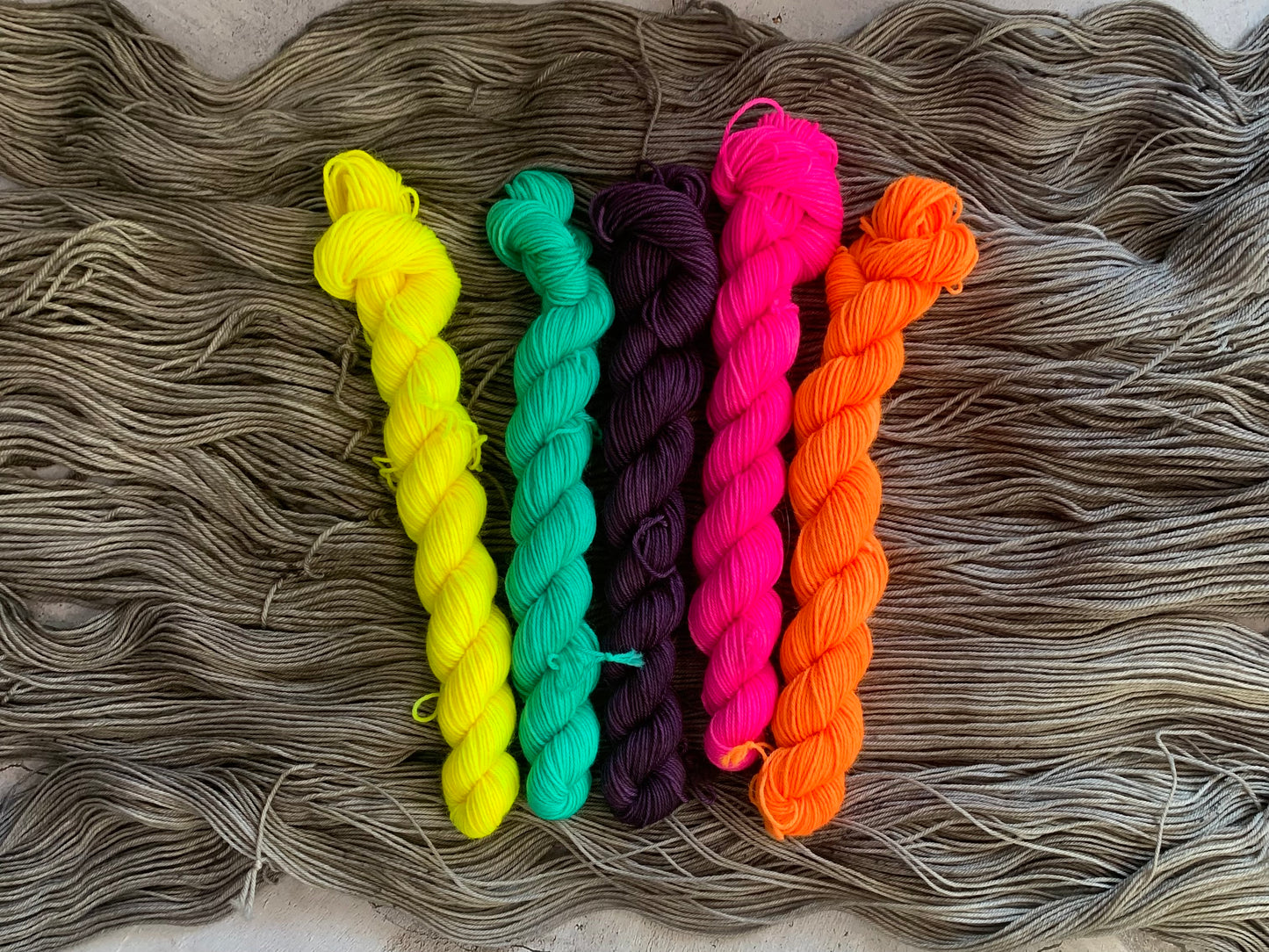Deep Neon- Sock Set-  Dyed to Order - Sweet Pea & Sparrow Hand Dyed Yarns