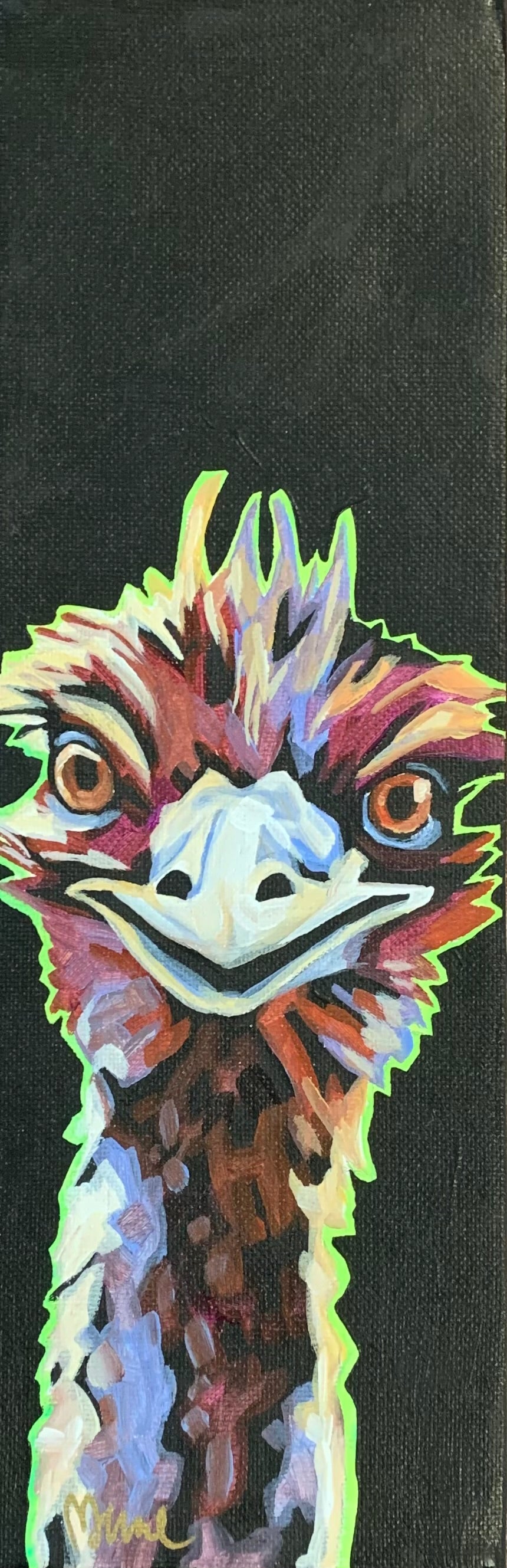 4”x12” - "Ume" - Emu Painting-Acrylic Painting