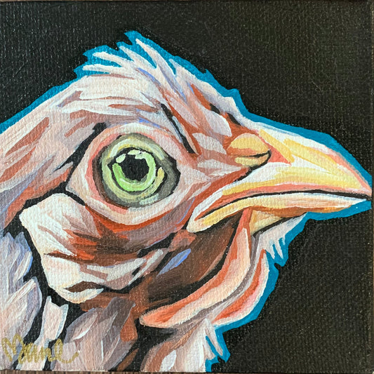 4”x4” - "Gatsby" - Chicken Painting-Acrylic Painting