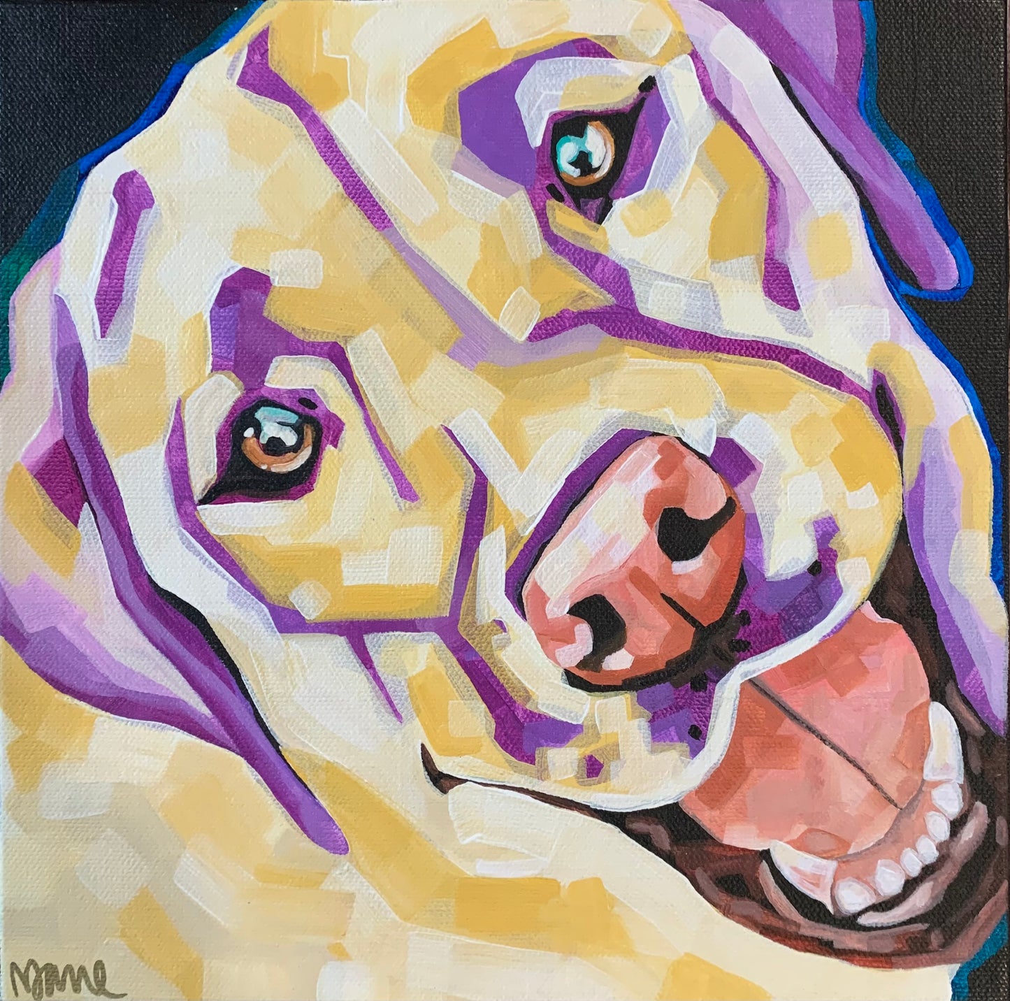 10”x10” - "Clyde" - Dog Painting-Acrylic Painting