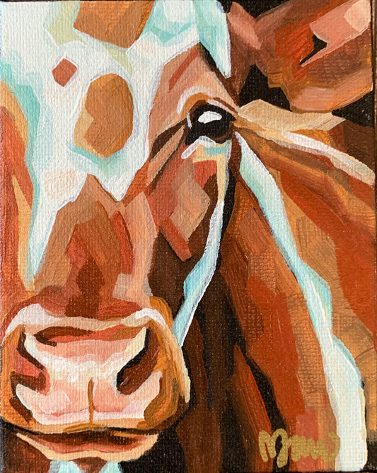 4”x5” - Cow Painting-Acrylic Painting