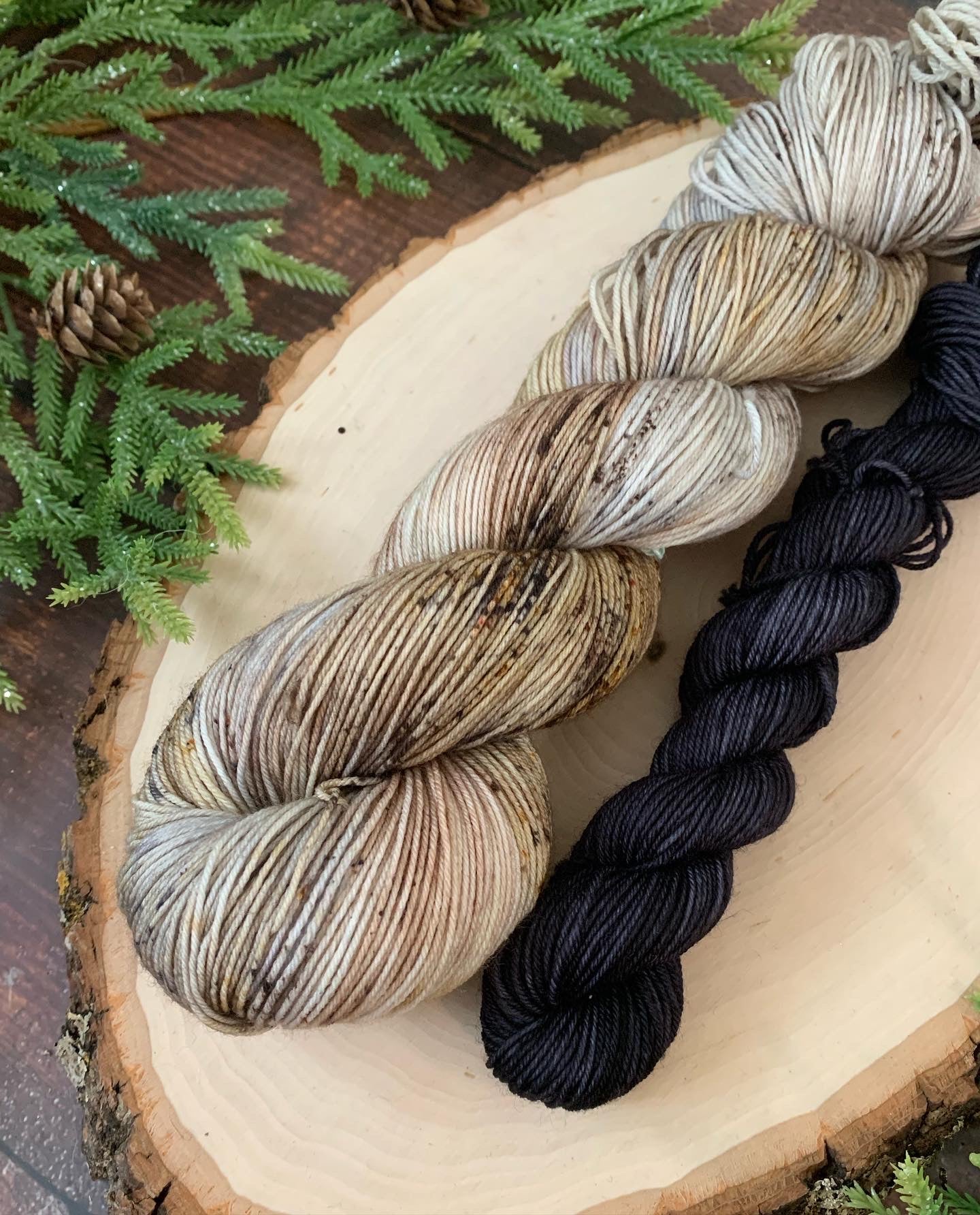 Raw Wool with Black Sheep - Livestock Sock Set  - Dyed to Order - Sweet Pea & Sparrow Hand Dyed Yarns