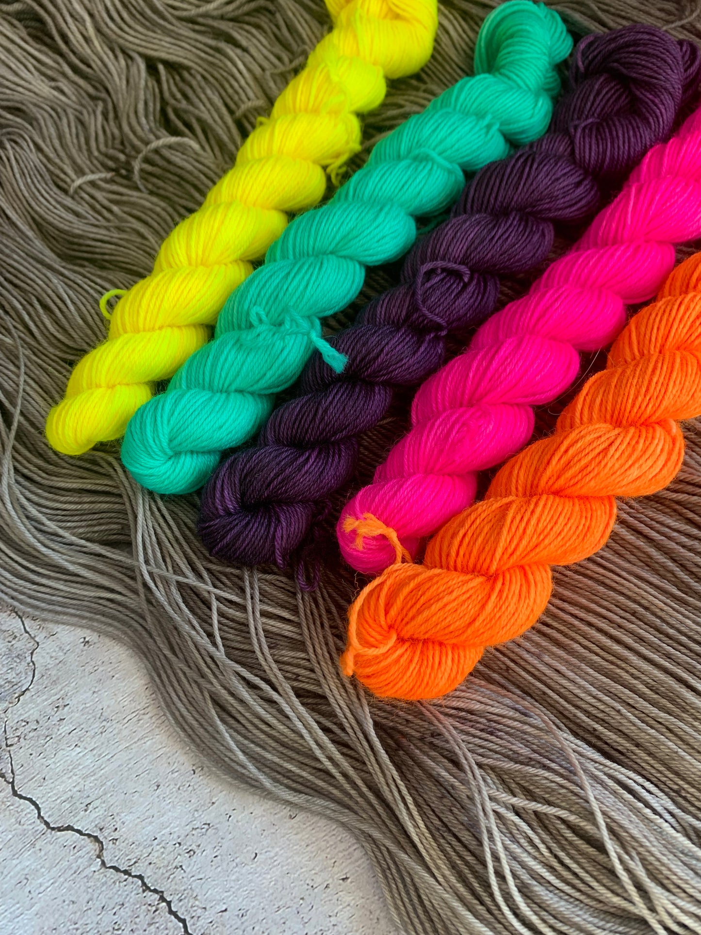 Deep Neon- Sock Set-  Dyed to Order - Sweet Pea & Sparrow Hand Dyed Yarns