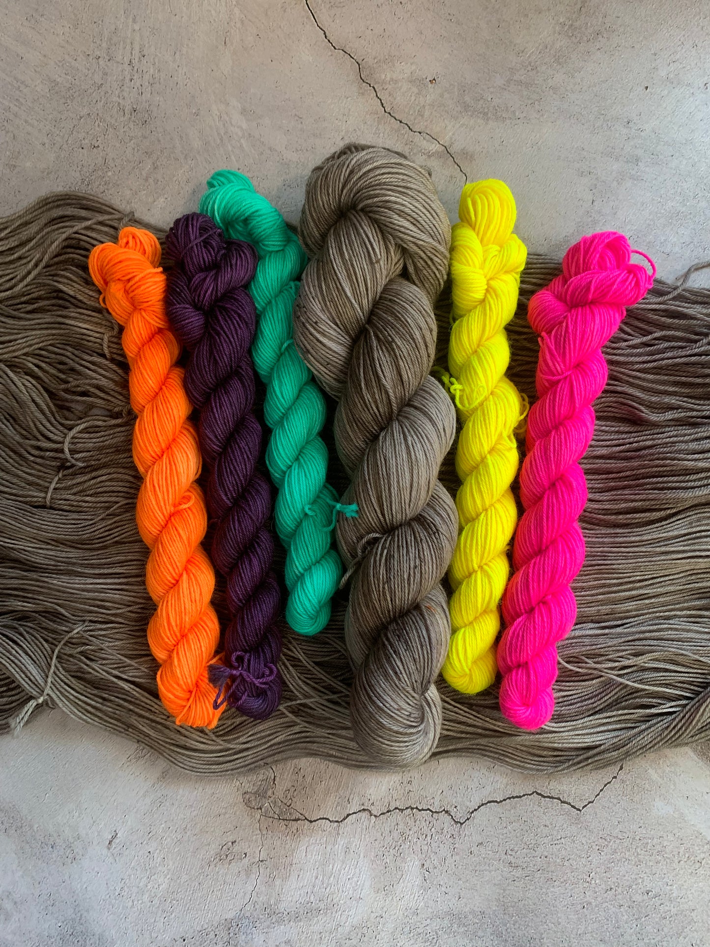 Deep Neon- Sock Set-  Dyed to Order - Sweet Pea & Sparrow Hand Dyed Yarns