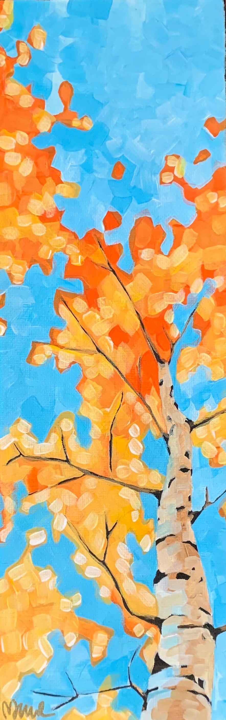 4”x12” - Birch Tree Painting-Acrylic Painting