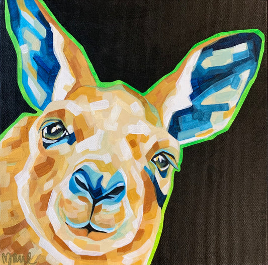 10”x10” - "Darwin" - Kangaroo Painting-Acrylic Painting