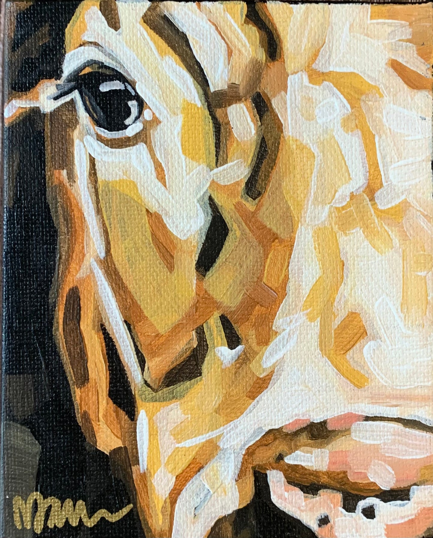 4”x5” - "Kevin" - Cow Painting-Acrylic Painting