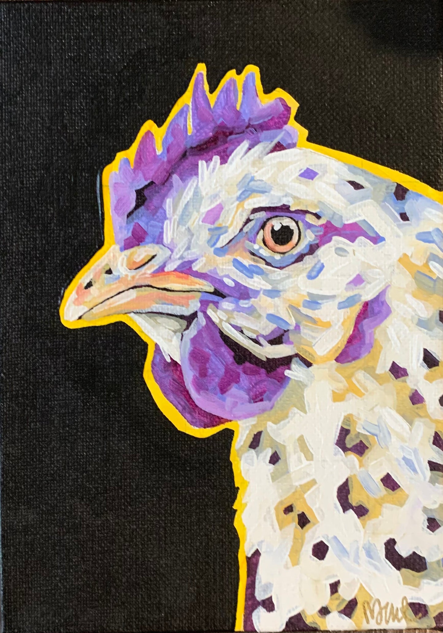 5”x7” - "Prudence" - Chicken Painting-Acrylic Painting