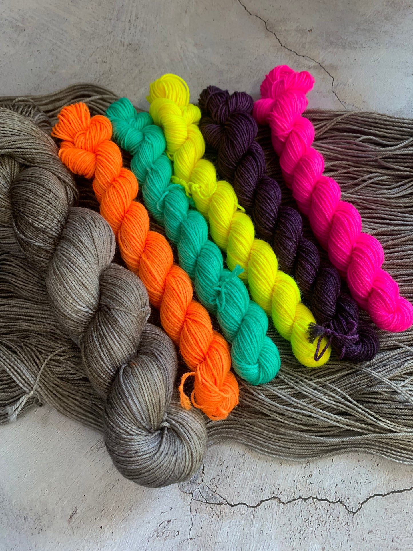 Deep Neon- Sock Set-  Dyed to Order - Sweet Pea & Sparrow Hand Dyed Yarns