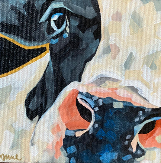 5”x5” - "Yvonne" - Cow Painting-Acrylic Painting