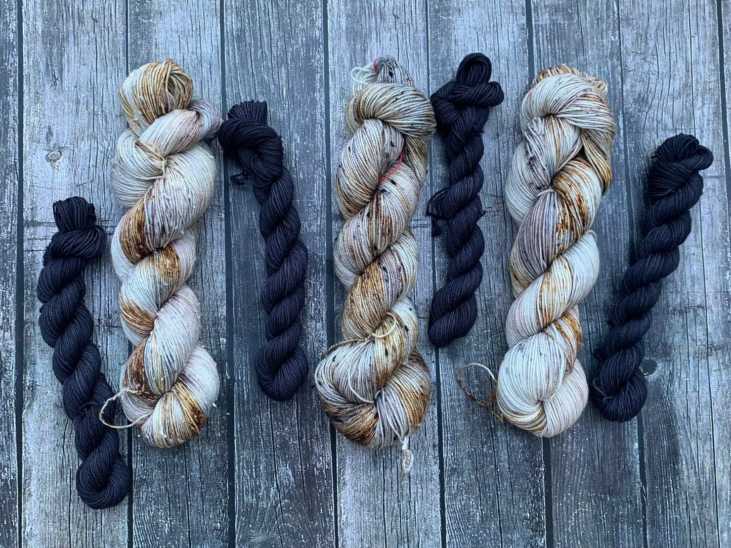 Raw Wool with Black Sheep - Livestock Sock Set  - Dyed to Order - Sweet Pea & Sparrow Hand Dyed Yarns