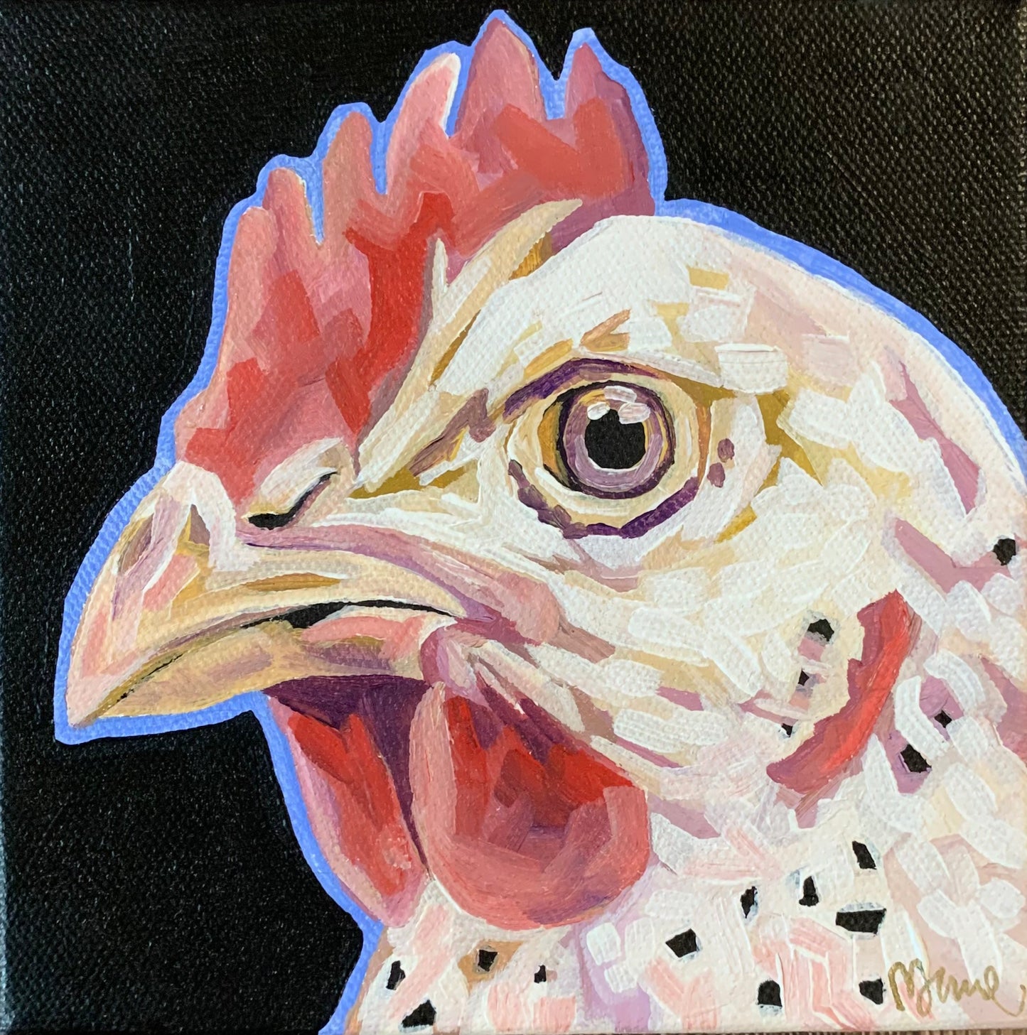 6”x6” - "Jolene" - Chicken Painting-Acrylic Painting