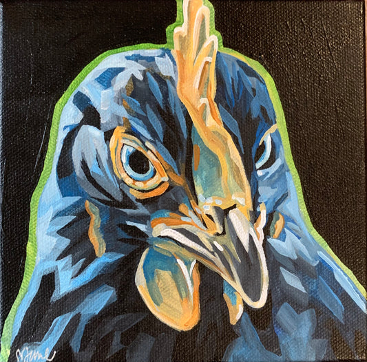 6”x6” - "Albert" - Chicken Painting-Acrylic Painting