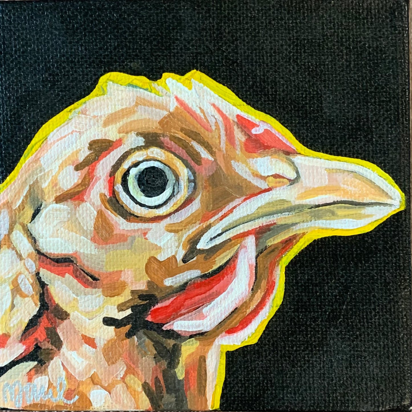 4”x4” - "Lulu" - Chicken Painting-Acrylic Painting