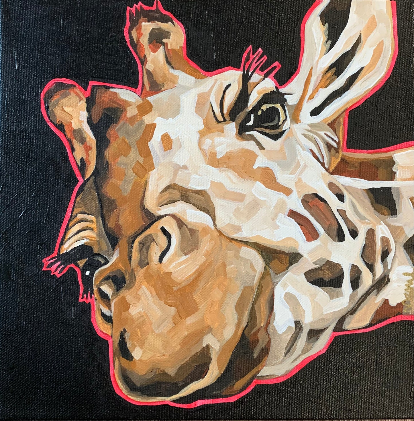 10”x10” - "Hope" - Giraffe Painting-Acrylic Painting