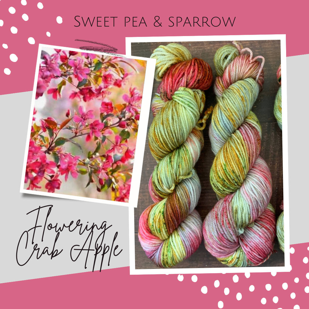 Flowering Crab Apple- Dyed to Order - Sweet Pea & Sparrow Hand Dyed Yarns