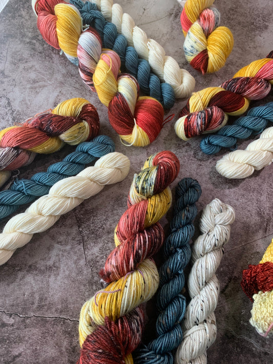 Off With Her Head - Sock Set-  Dyed to Order - Sweet Pea & Sparrow Hand Dyed Yarns