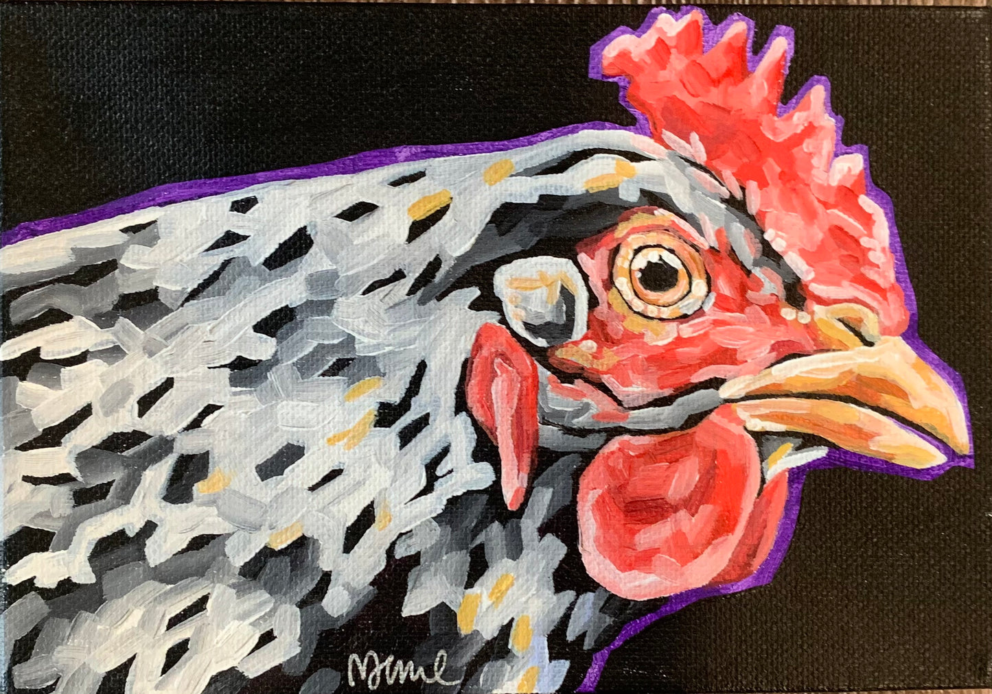 5”x7” - "Boy George" - Chicken Painting-Acrylic Painting