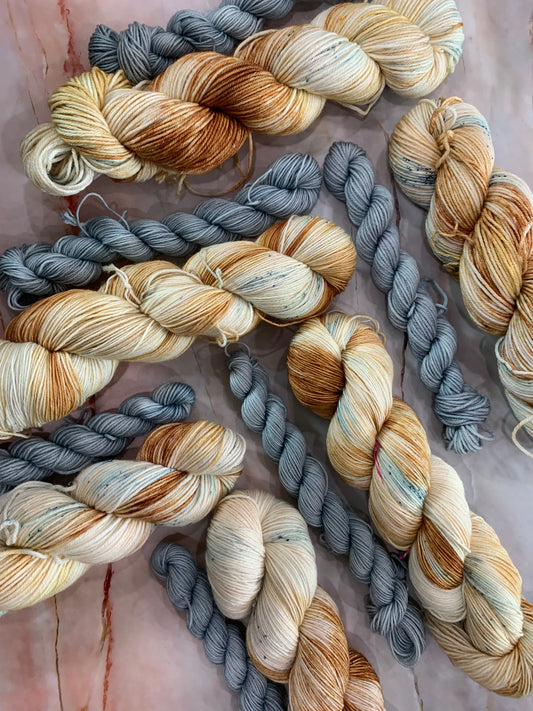 Curiosity & Tanis - Sock Set-  Dyed to Order - Sweet Pea & Sparrow Hand Dyed Yarns