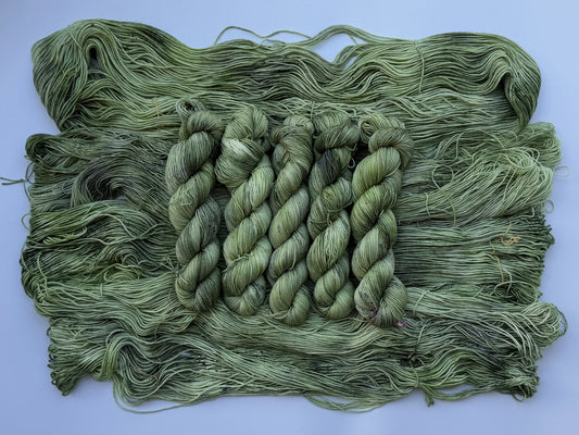 Green Malachite Butterfly -  Dyed to Order - Sweet Pea & Sparrow Hand Dyed Yarns - June Flutter  Club