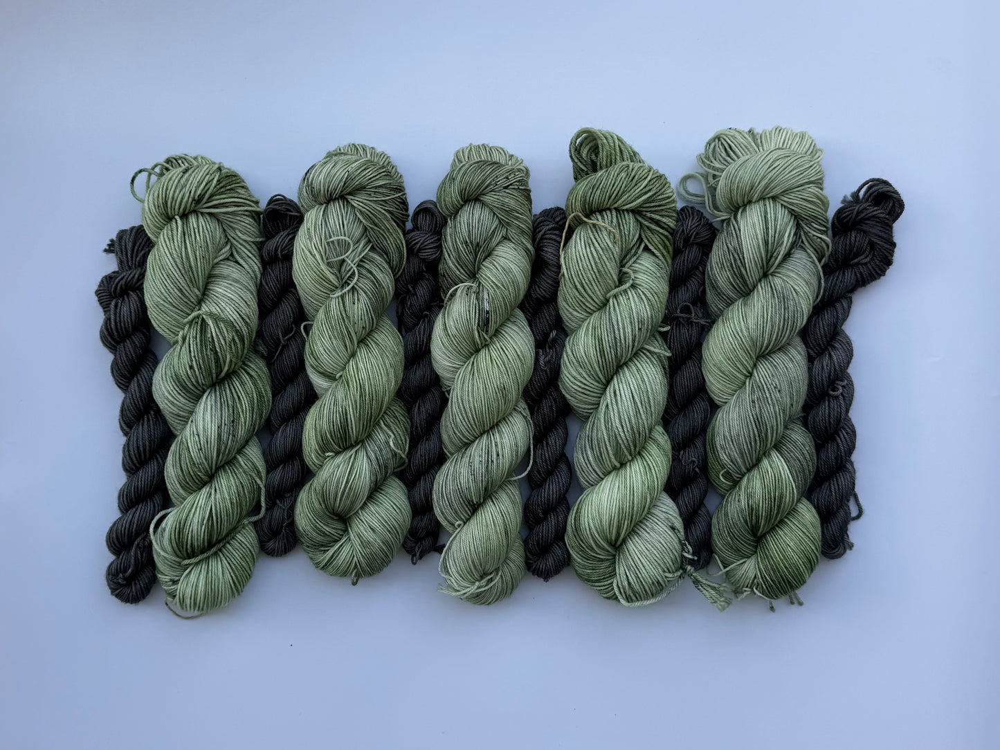 Green Malachite Butterfly & Slate - Sock Set-  Dyed to Order - Sweet Pea & Sparrow Hand Dyed Yarns