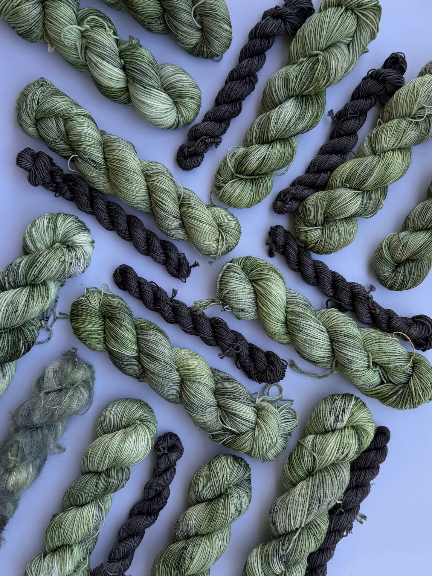 Green Malachite Butterfly & Slate - Sock Set-  Dyed to Order - Sweet Pea & Sparrow Hand Dyed Yarns
