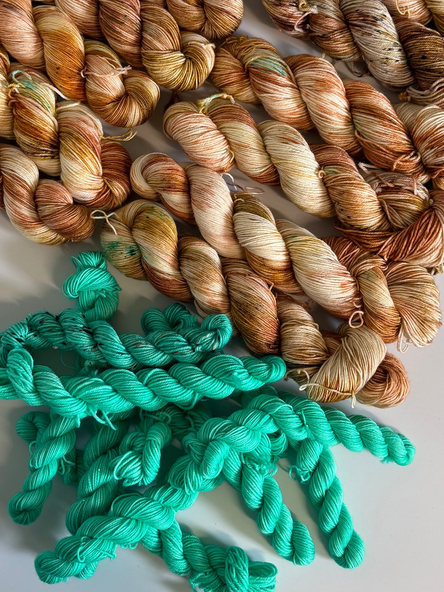 Dozer & Deep Aqua - Sock Set-  Dyed to Order - Sweet Pea & Sparrow Hand Dyed Yarns