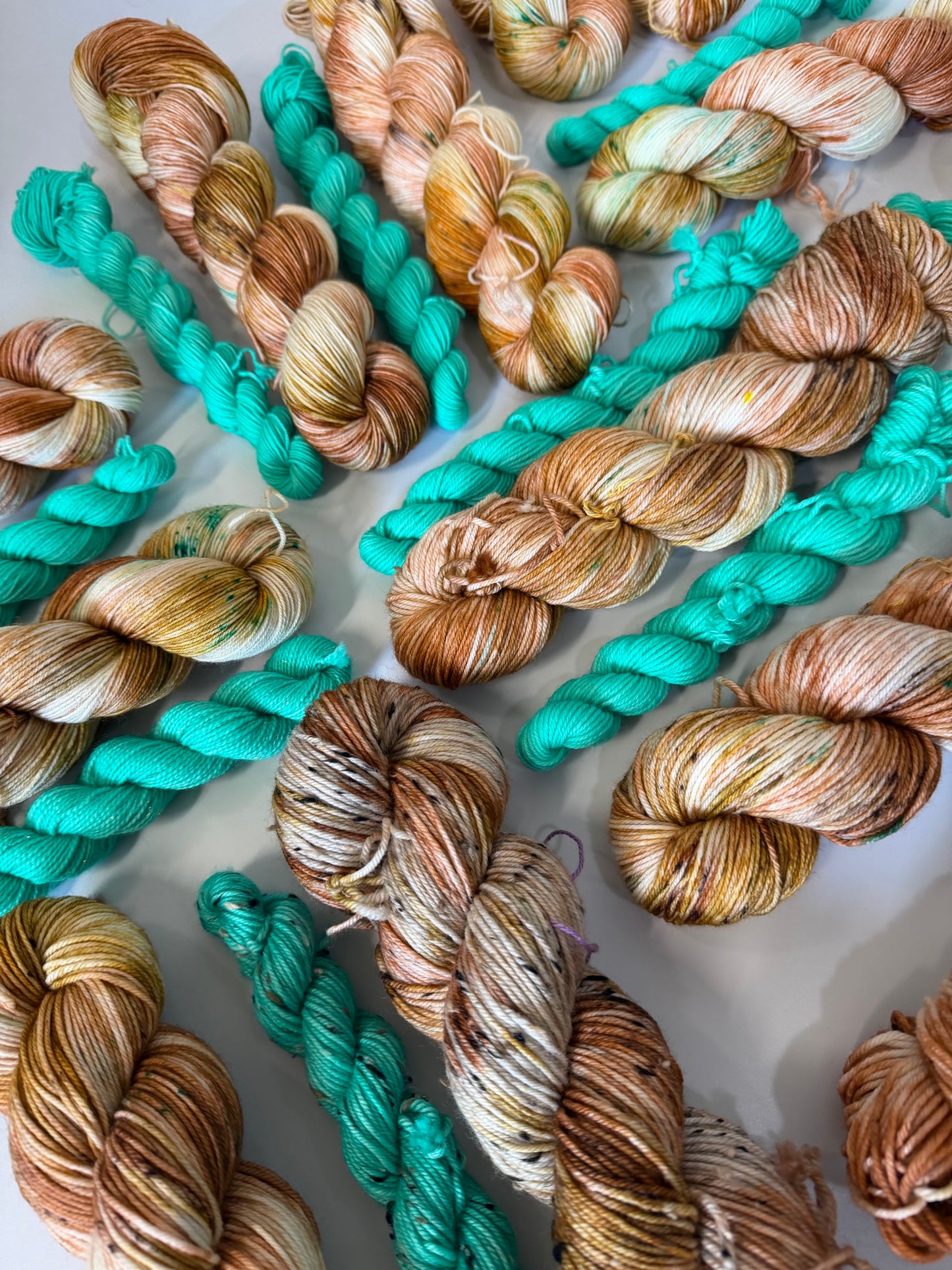 Dozer & Deep Aqua - Sock Set-  Dyed to Order - Sweet Pea & Sparrow Hand Dyed Yarns