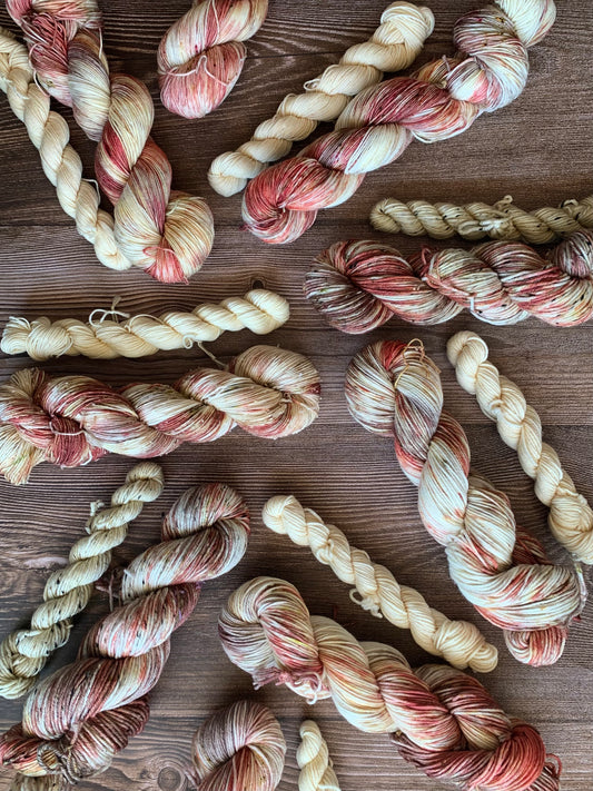 Salt Scrub and Champage- Sock Set-  Dyed to Order - Sweet Pea & Sparrow Hand Dyed Yarns