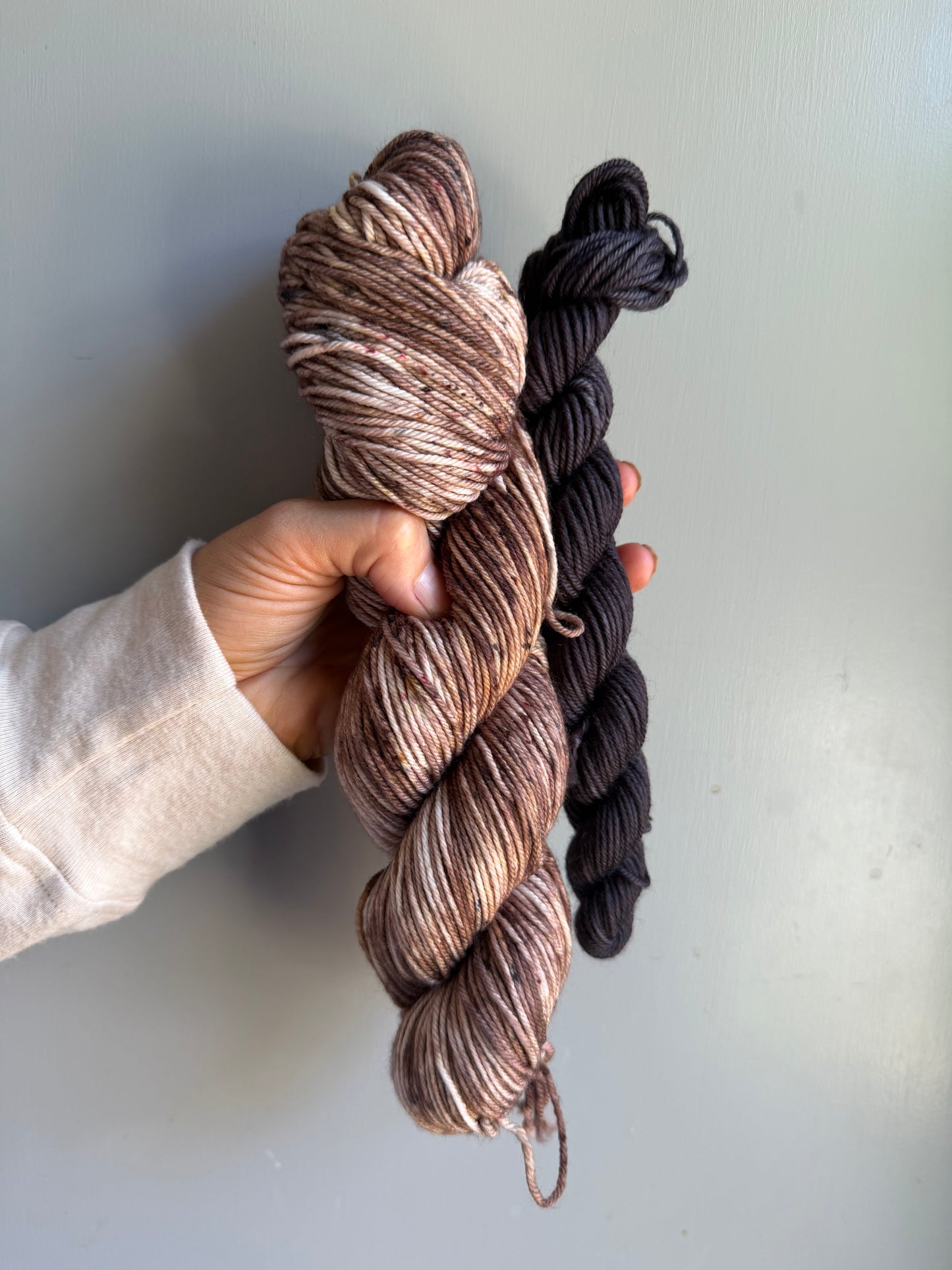 Owl Butterfly & Black Sheep- Sock Set-  Dyed to Order - Sweet Pea & Sparrow Hand Dyed Yarns