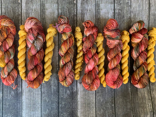 Yuletide and Jingle Bells - Sock Set-  Dyed to Order - Sweet Pea & Sparrow Hand Dyed Yarns
