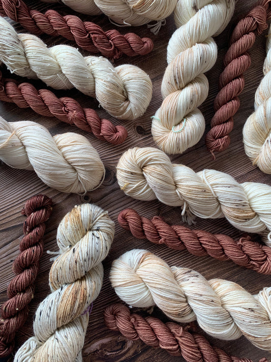 Into Nature and Mulch - Sock Set-  Dyed to Order - Sweet Pea & Sparrow Hand Dyed Yarns