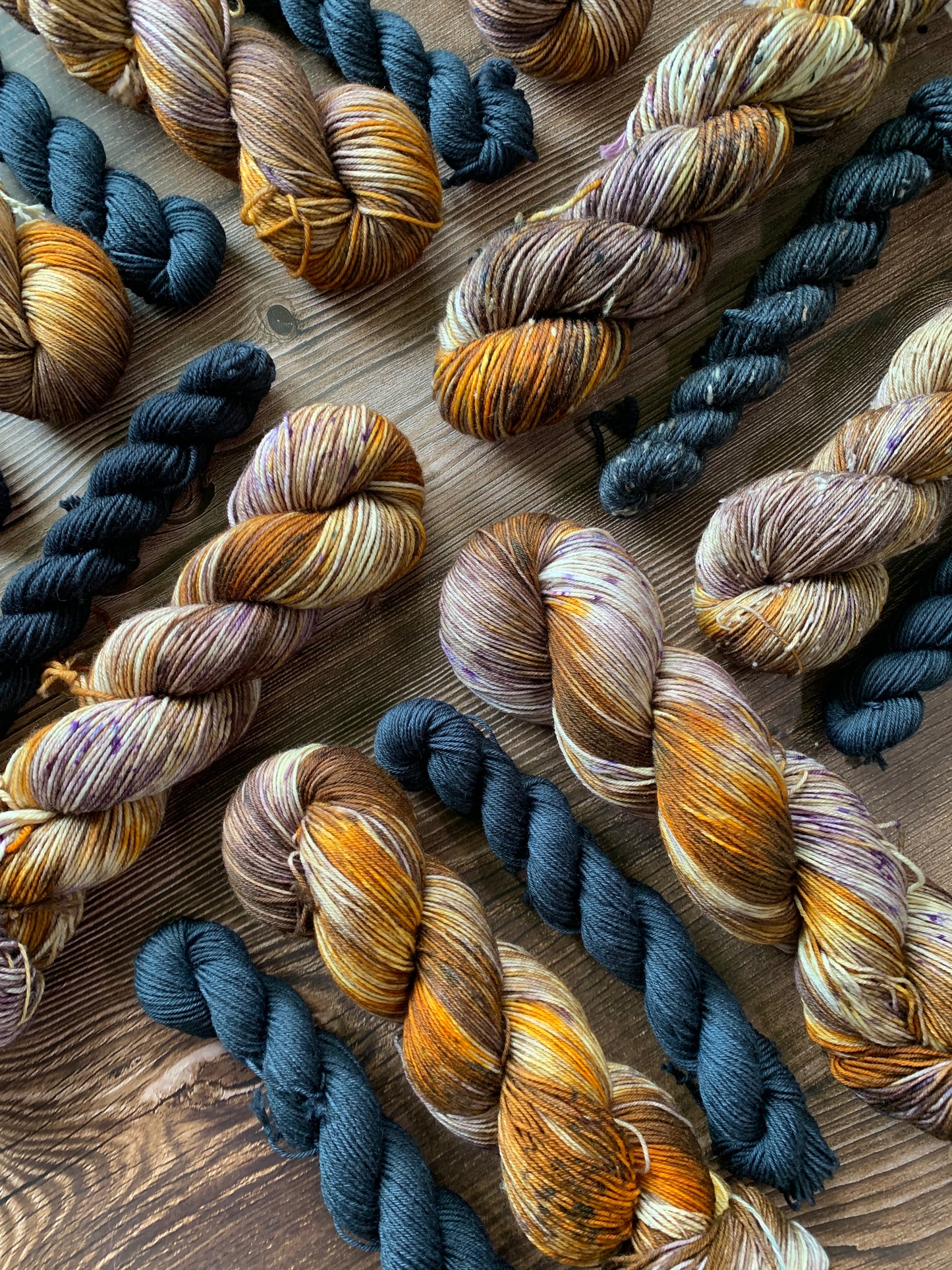 Blood Orange and Smoke - Sock Set-  Dyed to Order - Sweet Pea & Sparrow Hand Dyed Yarns