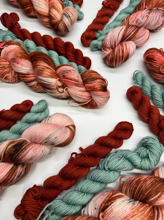 Atlas Moth & Sage/Farmhouse- Sock Set-  Dyed to Order - Sweet Pea & Sparrow Hand Dyed Yarns