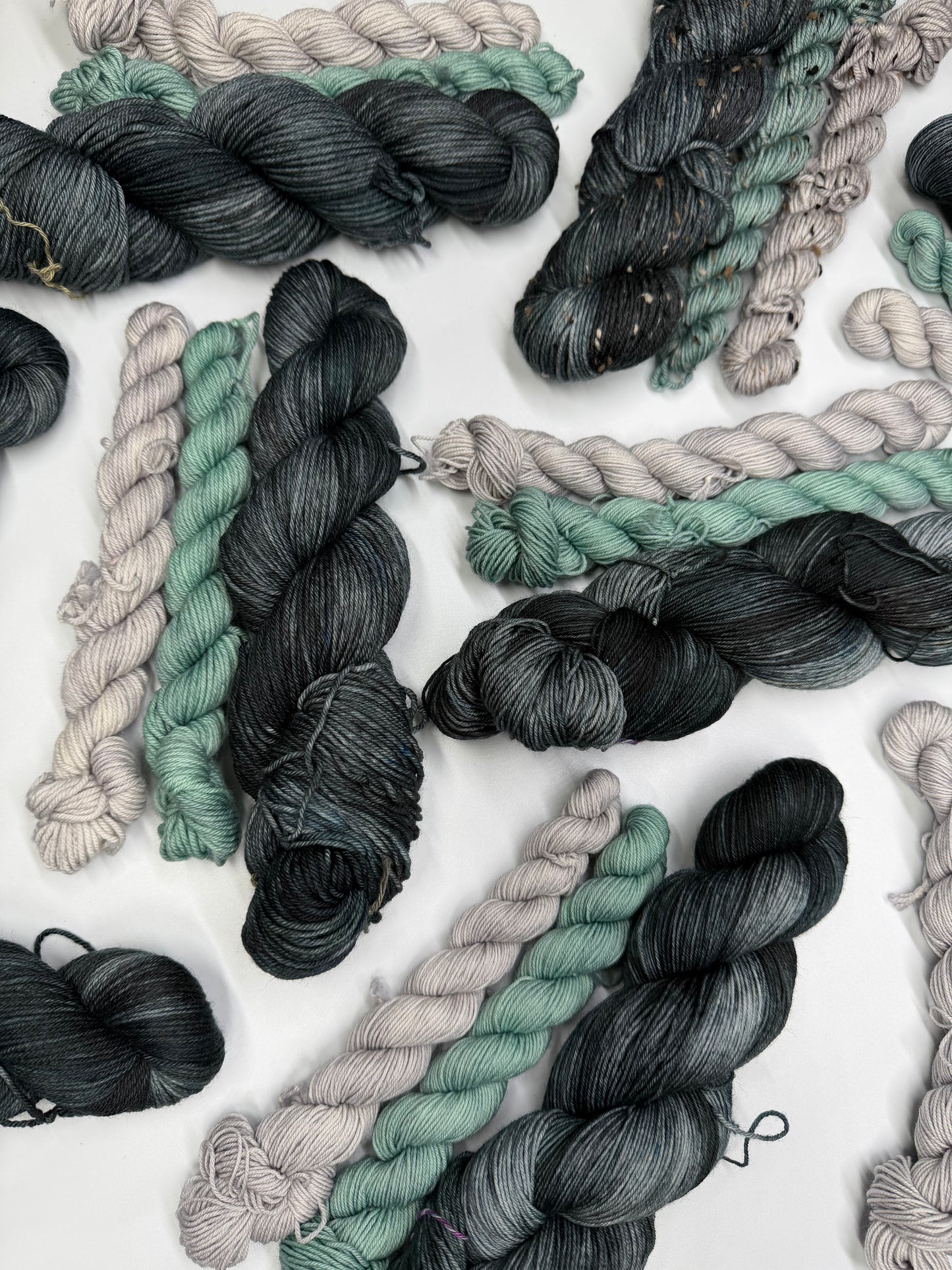 Spooky & White Rabbit/Sage - Sock Set-  Dyed to Order - Sweet Pea & Sparrow Hand Dyed Yarns