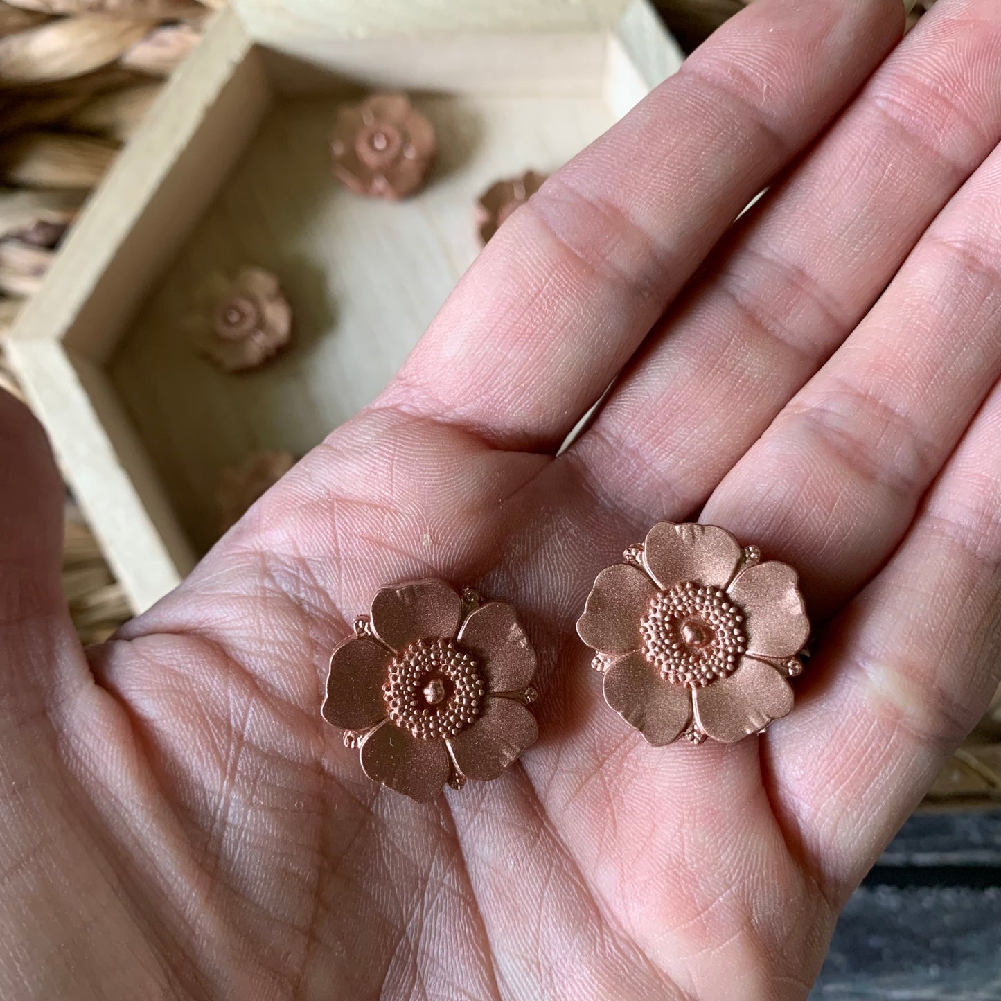 Rose Gold Poppy Stitch Stoppers- Set of 2 Stitch Stoppers