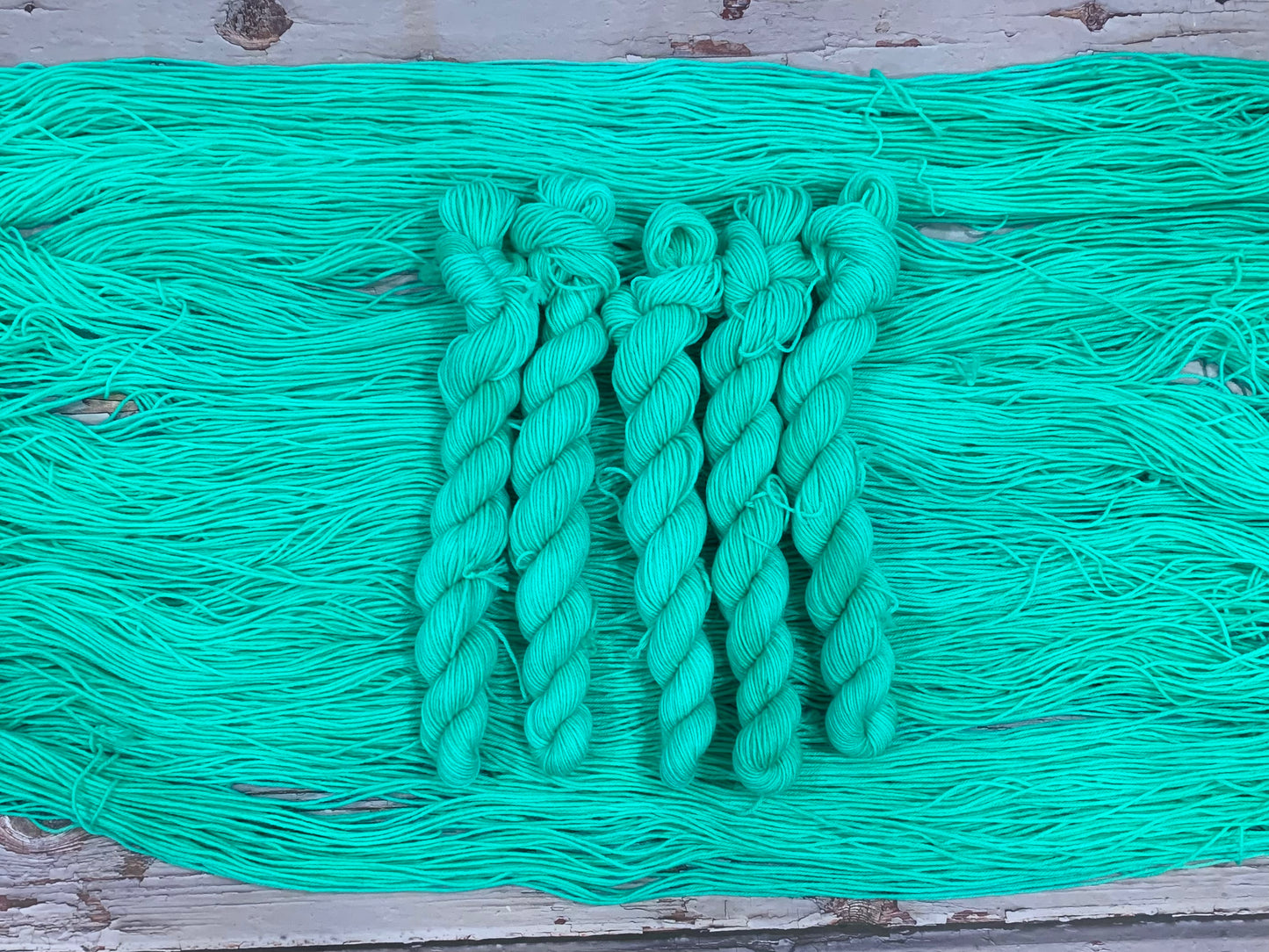 Deep Neon Aqua -  Dyed to Order - Sweet Pea & Sparrow Hand Dyed Yarns