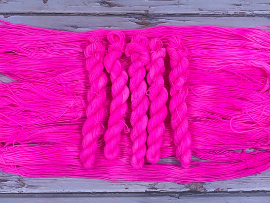 Deep Neon Pink -  Dyed to Order - Sweet Pea & Sparrow Hand Dyed Yarns