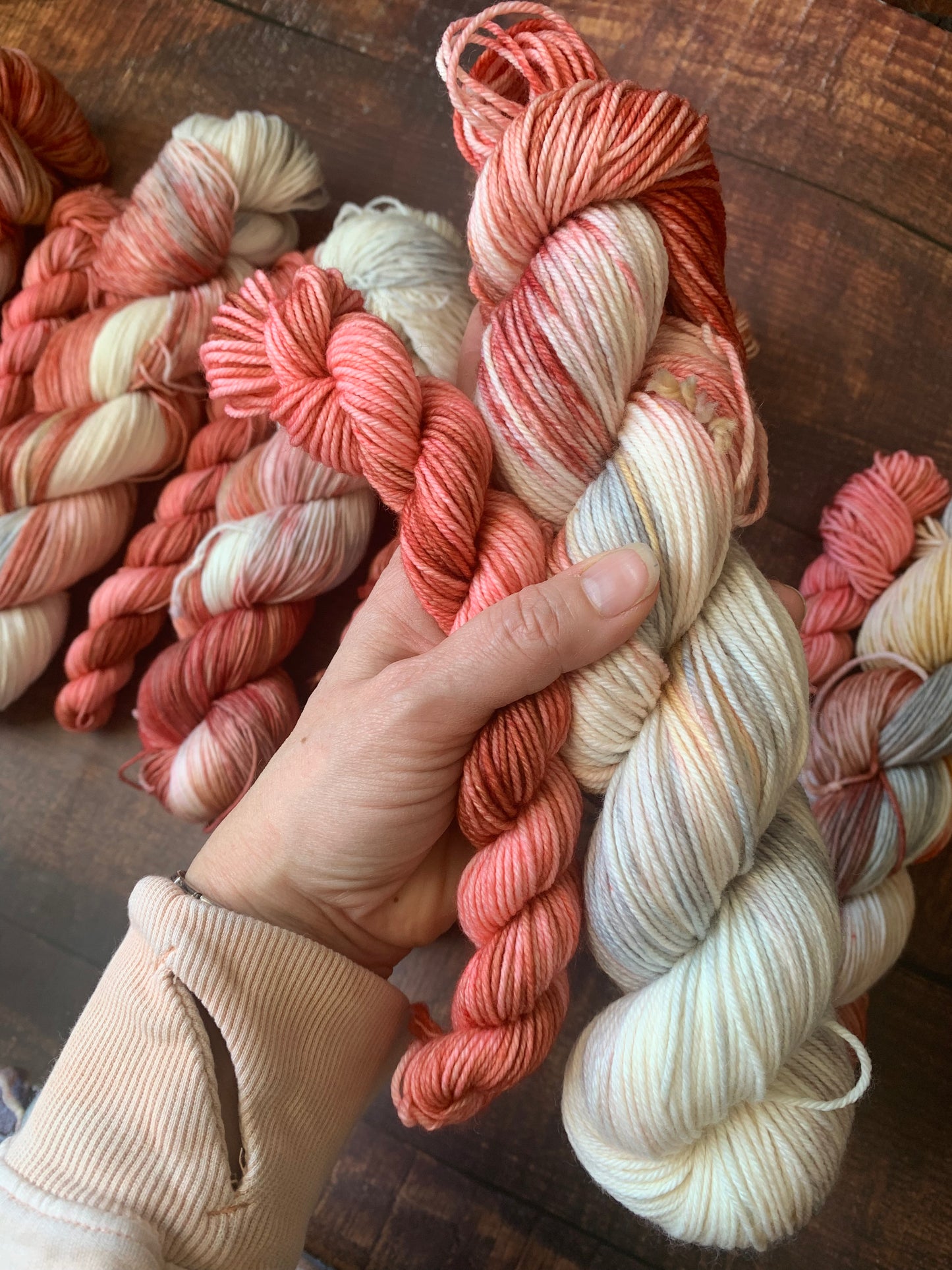 Cat Nap & Peachy - Sock Set-  Dyed to Order - Sweet Pea & Sparrow Hand Dyed Yarns