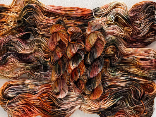 Moody Pumpkin-  Dyed to Order - Sweet Pea & Sparrow Hand Dyed Yarns