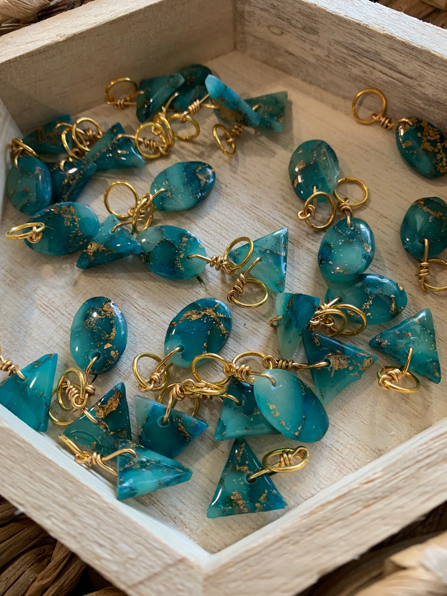 Turquoise Faux Stone Stitch Markers