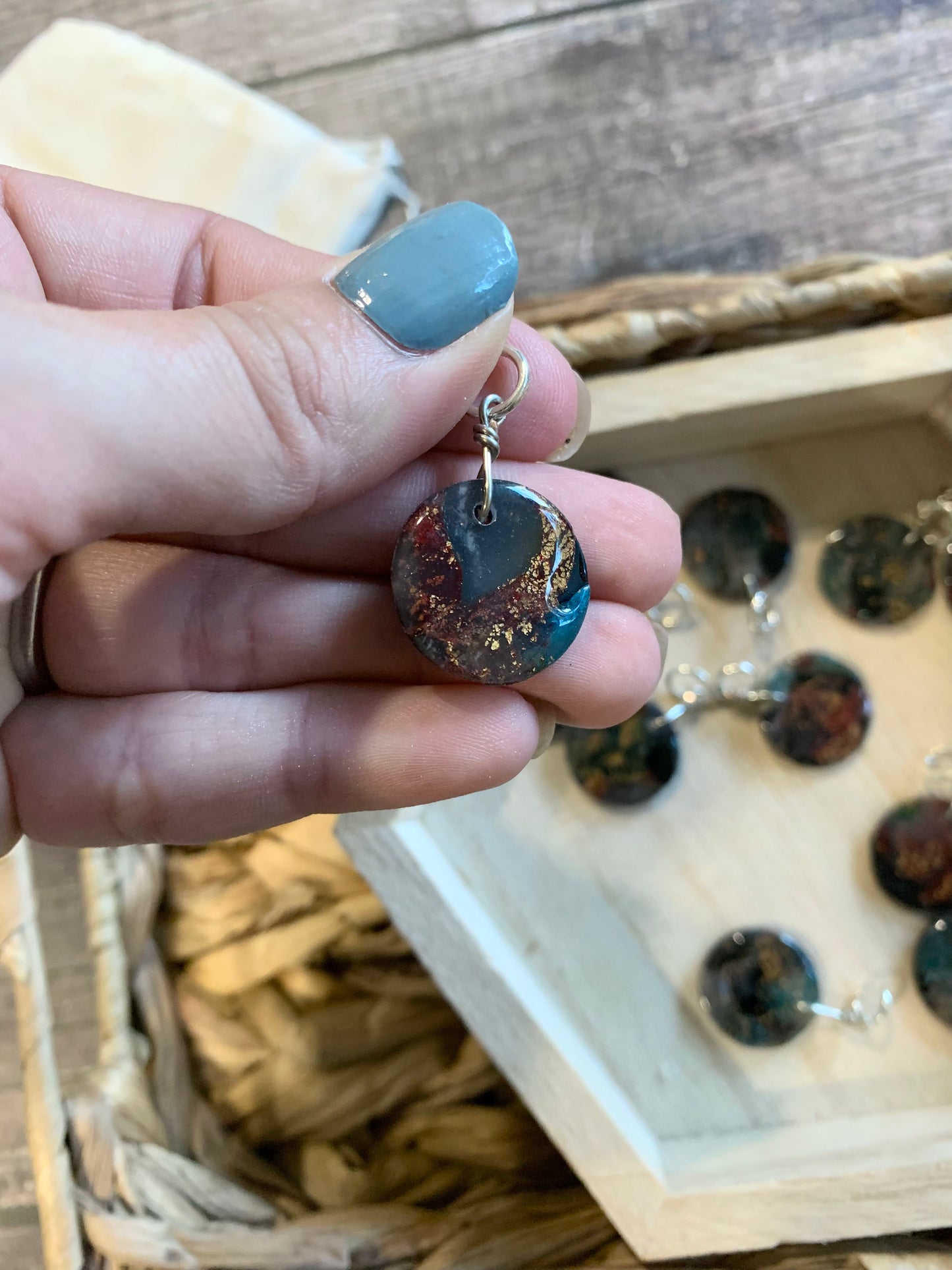 Galaxy Faux Stone Stitch Markers