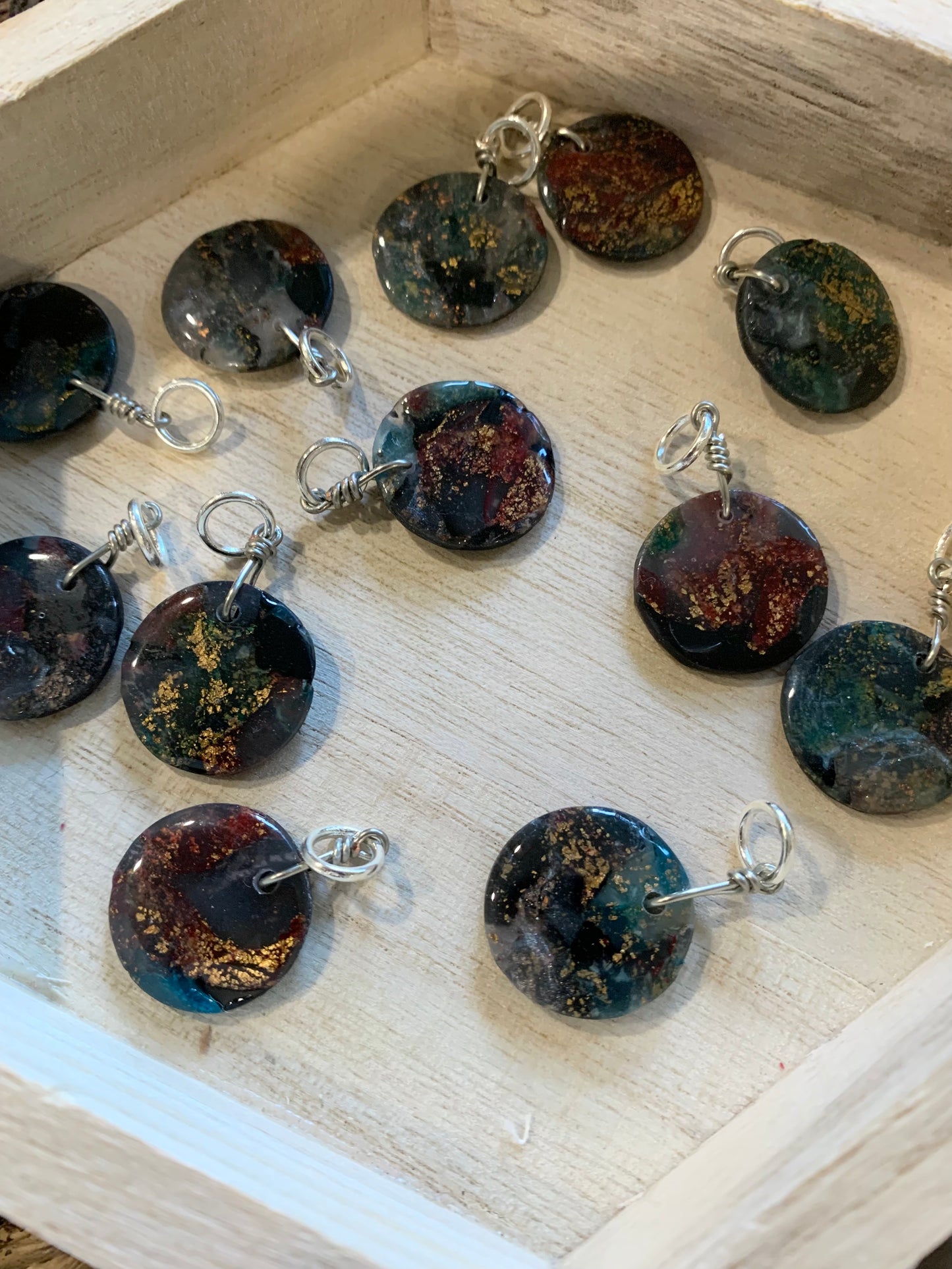 Galaxy Faux Stone Stitch Markers