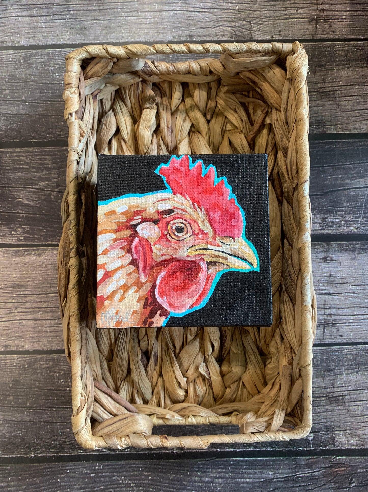 Larry - Chicken Painting-Acrylic Painting